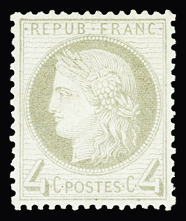 N°52 4c gris, neuf * (demi charnière), très frais,