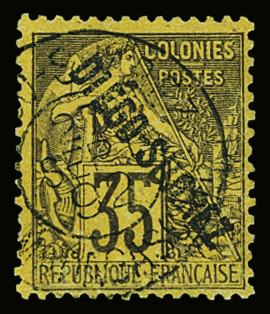 N°22 35c violet noir s. jaune, obl., TB. d'aspect,