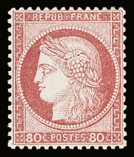 N°57 80c rose, bien centré, neuf **, superbe (cote