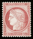 N°57 80c rose, bien centré, neuf **, superbe (cote