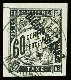 TAXE N°12 60c noir, obl., TB. d'aspect