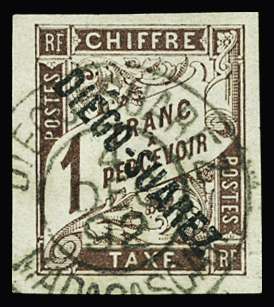 TAXE N°13 1f marron, obl., TB. d'aspect  Signé Calves