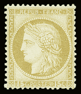 N°55 15c bistre, neuf *, très frais, TB