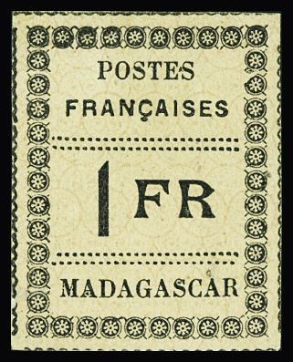 N°12 1f noir s. jaune, neuf (*), TB. Signé Calves