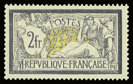 N°122 2f violet et jaune, neuf **,  bon centrage, TTB