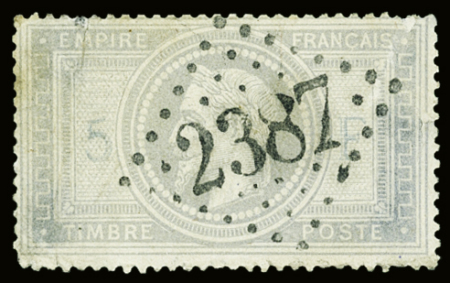 N°33f burelage doublé, obl. GC 2387 de Monaco, défauts,
