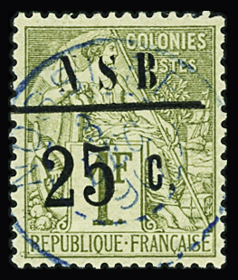 N°12 25 s. 1f olive, obl., TTB.