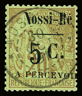 Taxe N°11 35c s. 20c brique s. vert, obl., TB. Signé