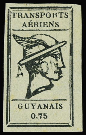 POSTE AERIENNE N°6A 75c noir s. gris, obl., TB. Signé