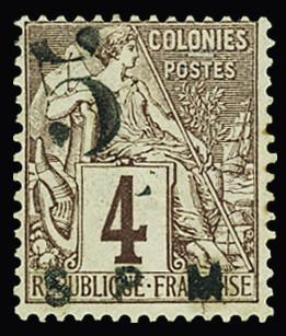 N°4 5 s. 4c lilas brun, neuf (*), TB. Signé Scheller