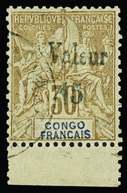 N°26 15c s. 30c brun, obl., avec bdf, TTB. Signé A.
