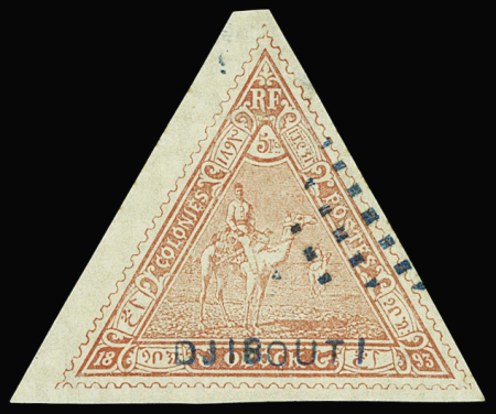 N°5 5f rouge, obl., TB. Signé Calves + certificat