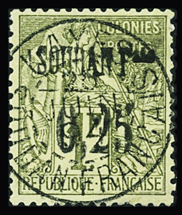 N°2 0.25 s.1f olive, obl., TB. Signé JF. Brun et Calves