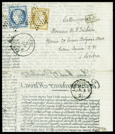 N°36 et 37 obl. ETOILE s. Agence HAVAS, càd PARIS 27/12/70, arr. LONDON 3/1, TTB. LE BAYARD