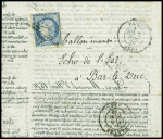 N°37 obl. ETOILE s. Corresp. HAVAS, càd PARIS 2/11/70, passage NANTES 5/11 pour BAR-LE-DUC zone OCCUPEE, TTB. LE FERDINAND FLOCON