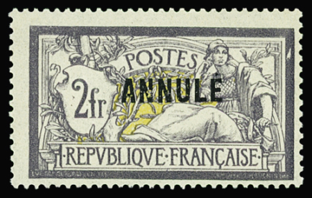 N°122-CI 1 Merson, 2f violet et jaune surch. ANNULE, neuf *, TB