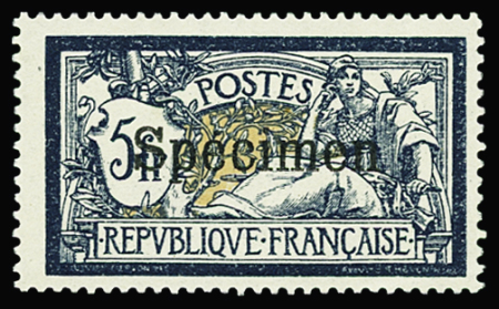 N°123-CI 3 Merson, 5f bleu surch. SPECIMEN, neuf **, TB