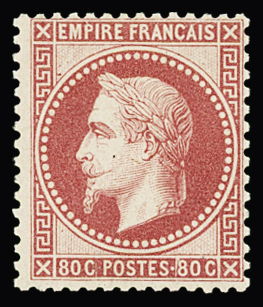 N°32 80c rose, neuf *, ch. invisible, très frais, TB. Signé Calves et A.Brun