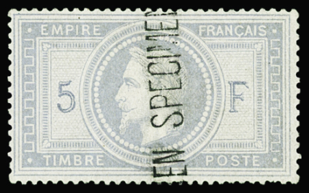 N°33h 5f violet-gris, surch. SPECIMEN, neuf sans gomme, inf. pelurage mais néanmoins Rare, TB. Signé Calves