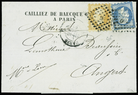 N°14A et 16, 20c et 40c, tous les 2 PIQUAGE SUSSE, obl. Los. D s. LAC, càd Paris 18/5/62, RR ainsi, TB. Signé Calves