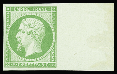 N°12 5c vert, neuf *, ch. sur le bdf et infime sur le t., TB