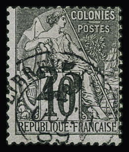 N°9 25 sur 10c. noir sur lilas, oblitéré, TB. Signé A.Brun