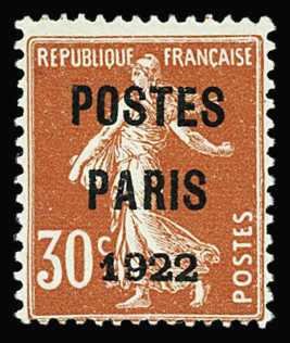 N°32 30c rouge, POSTES PARIS 1922, neuf *, TB