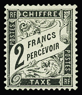 N°23 2f noir, neuf *, inf. ch., bien centré, TB. Signé Calves