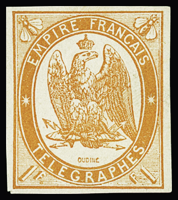 N°3 1f orange, neuf *, ch. très légère, TB