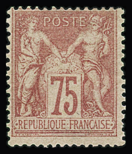 N°81 75c rose, neuf *, TB. Signé Calves
