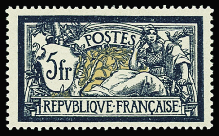 N°123 Merson, 5f bleu-noir et chamois, bien centré, neuf **, TB, cote Maury N°