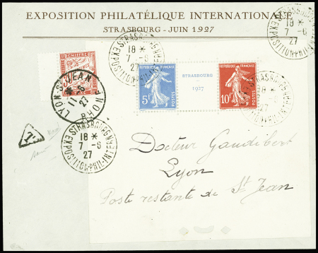 N°242A sur lettre (5f bleu et 10f rouge Semeuse en