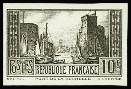 N°261Ba La Rochelle 10f brun-noir ND, neuf **, TTB.