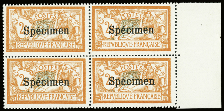 N°145-CI 2, 2f orange et vert-bleu en bloc de 4 avec