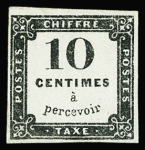 N°1 10c noir, neuf gomme non originale, TB. Certificat