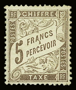 N°27 5f marron, neuf, TB