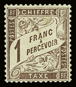 N°25 1f marron, neuf **, TB