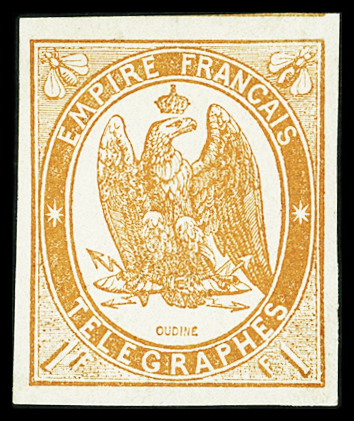 N°3 1f orange, neuf *, TB. Signé A.Brun