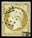 N°9, 10 c. bistre-jaune, obl. losange PC Briatexte
