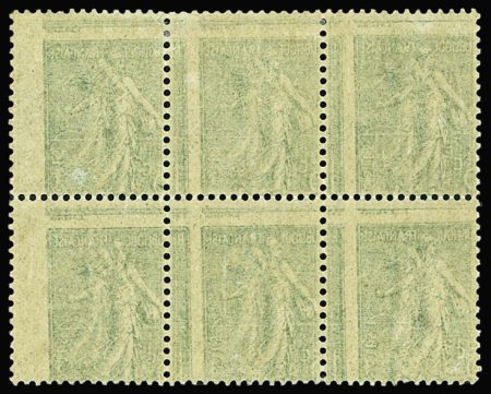 N°130 15c vert-gris recto-verso plus piquage à cheval