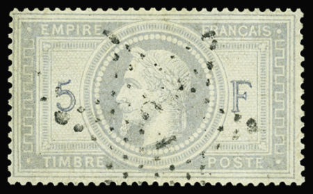 N°33Ad 5f violet gris, variété du grand chiffre "5",