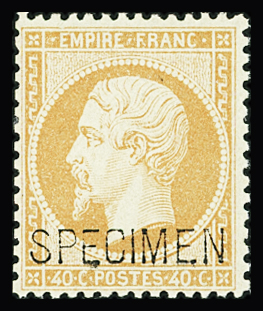 N°23d 40c orange, surchargé "SPECIMEN", neuf *, TB.