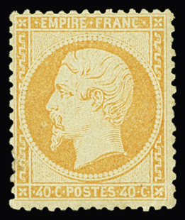 N°23 40c orange, neuf *, pli dans un angle, sinon TB.