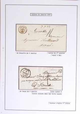 JANVIER 1849 Collection de 36 lettres avec oblitérations