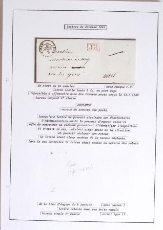 JANVIER 1849 Collection de 36 lettres avec oblitérations