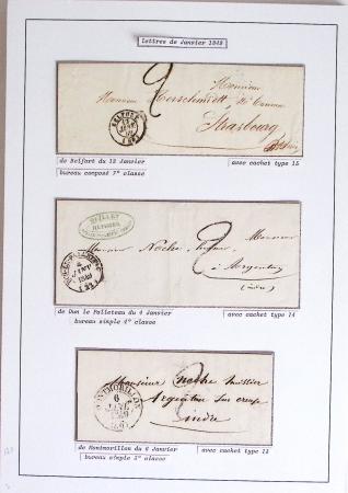 JANVIER 1849 Collection de 36 lettres avec oblitérations