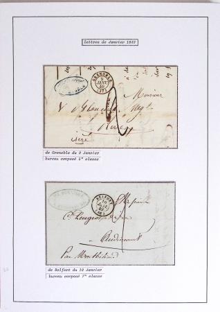 JANVIER 1849 Collection de 36 lettres avec oblitérations