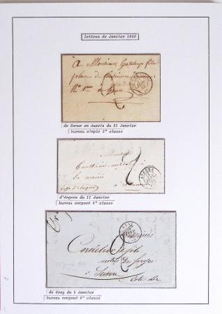 JANVIER 1849 Collection de 36 lettres avec oblitérations