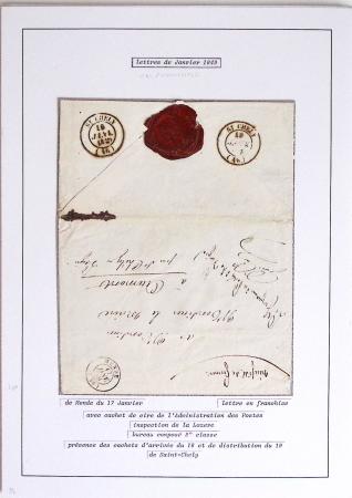 JANVIER 1849 Collection de 36 lettres avec oblitérations