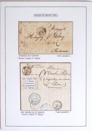 JANVIER 1849 Collection de 36 lettres avec oblitérations